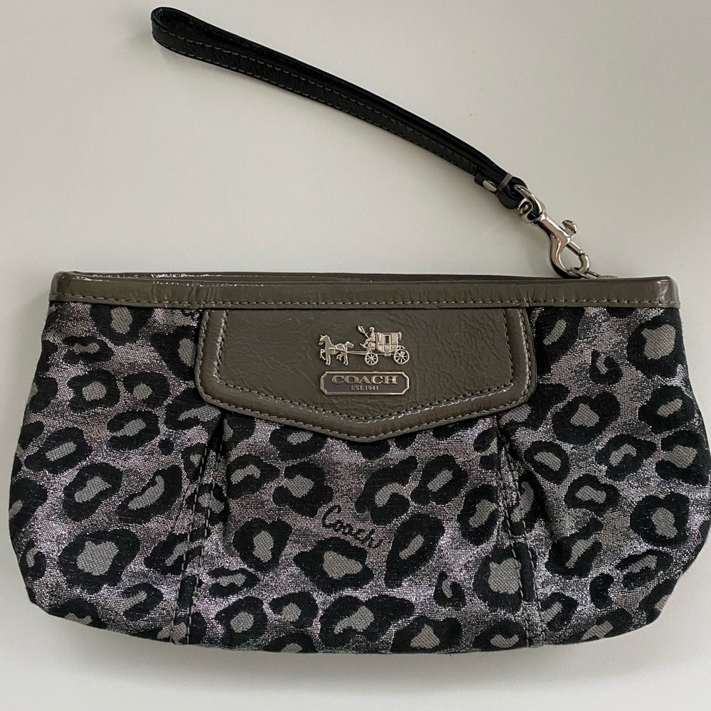Coach leopard print clutch